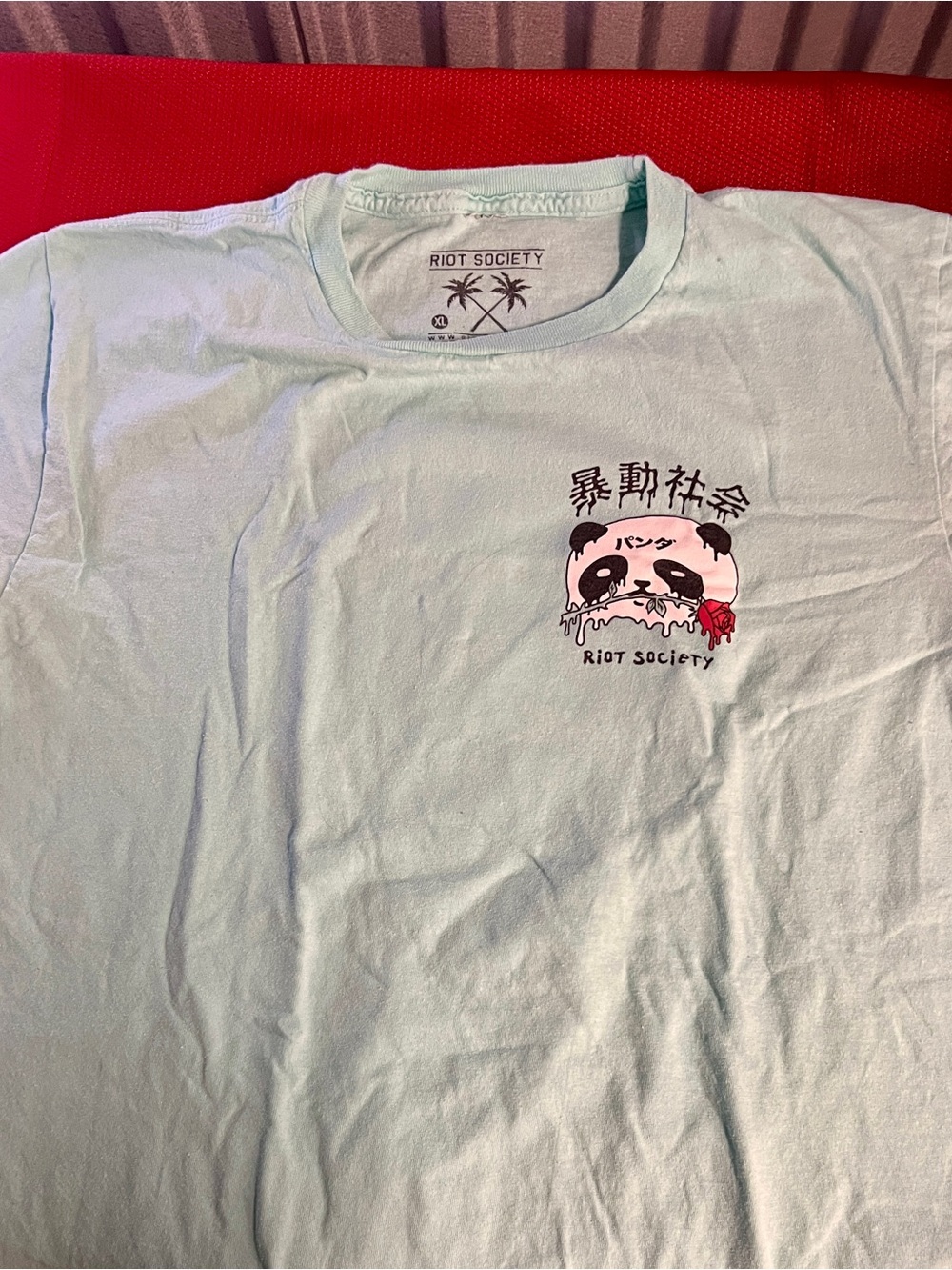 riot society Light Blue Panda Graphic Tee